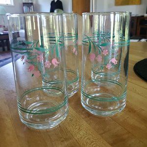 Set of 4 Corelle Rosemarie Cooler Glasses Slant Side